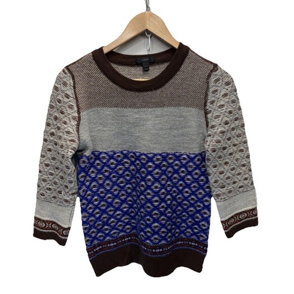 J.Crew Women's Nordic Fair Isle Sweater Small Multicolor Merino Wool Pullover - Picture 1 of 10